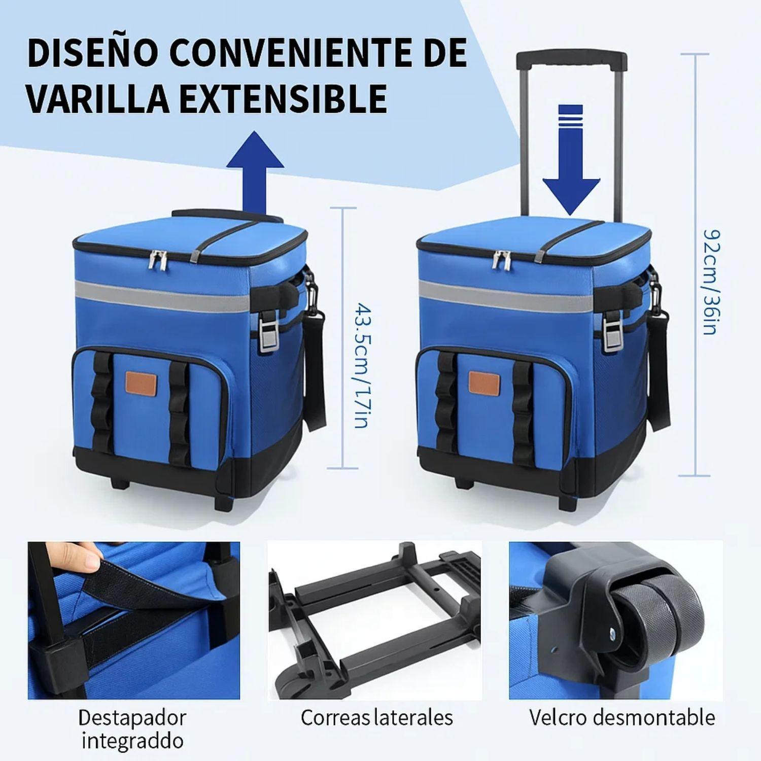 Bolso Cooler Portátil Con Ruedas Térmico Para Picnic-3