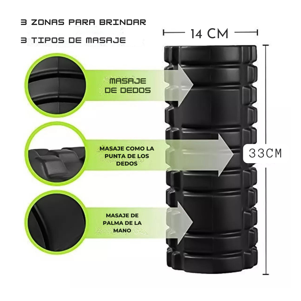 Rodillo De Yoga Foam Roller Masajes Elongación Y Pilates-4