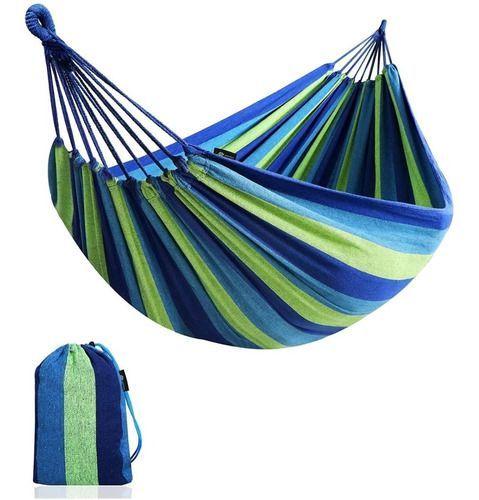 Hamaca 2 Plazas Con Bolso Camping Jardin Casa-0