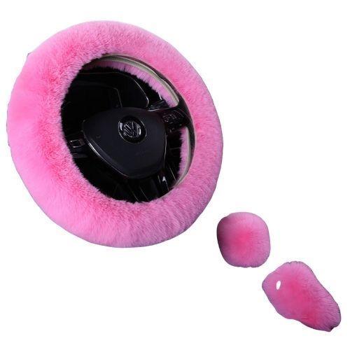 Kit Funda De Volante Pomo Freno Cinturon Reposabrazos Felpa-0