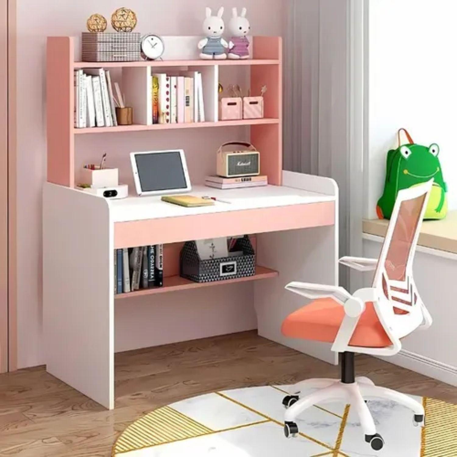 Escritorio Para Niñas Estudio 100x48x80 Con Estanteria-3