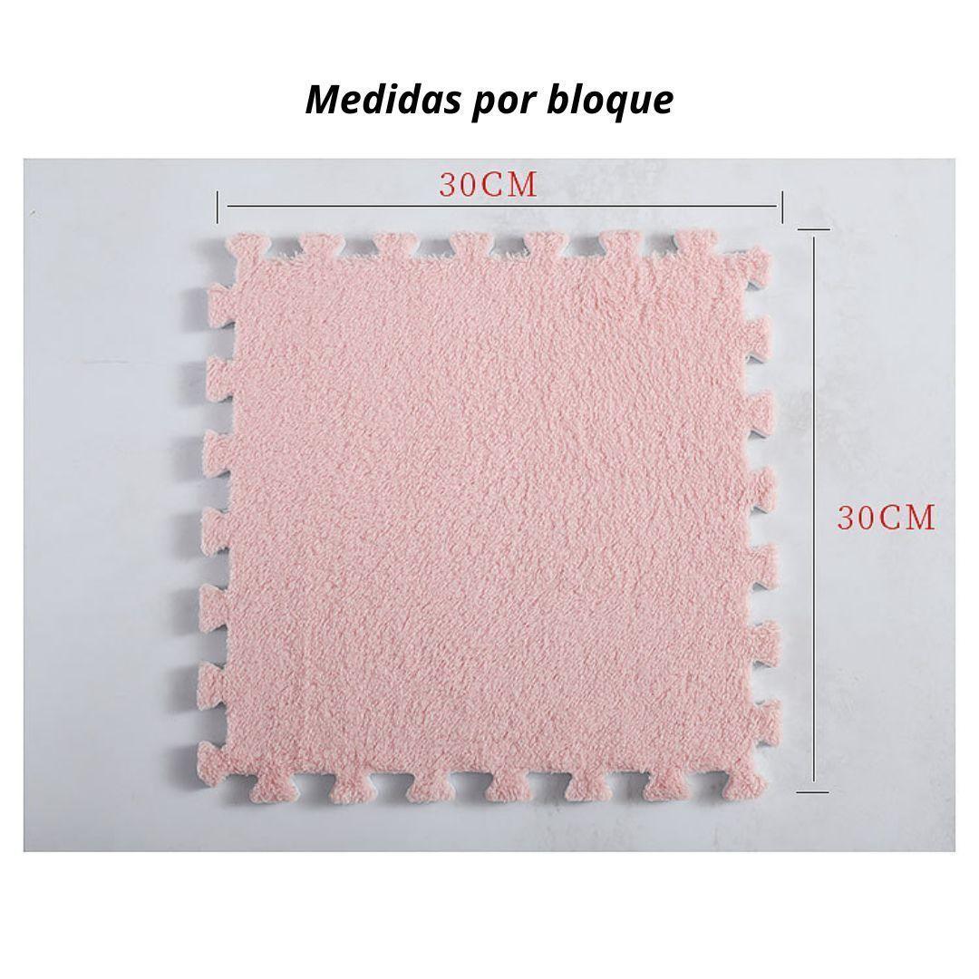 Pack 6 Alfombras Rompecabezas Felpa Shaggy 30x30 cm Armables-2