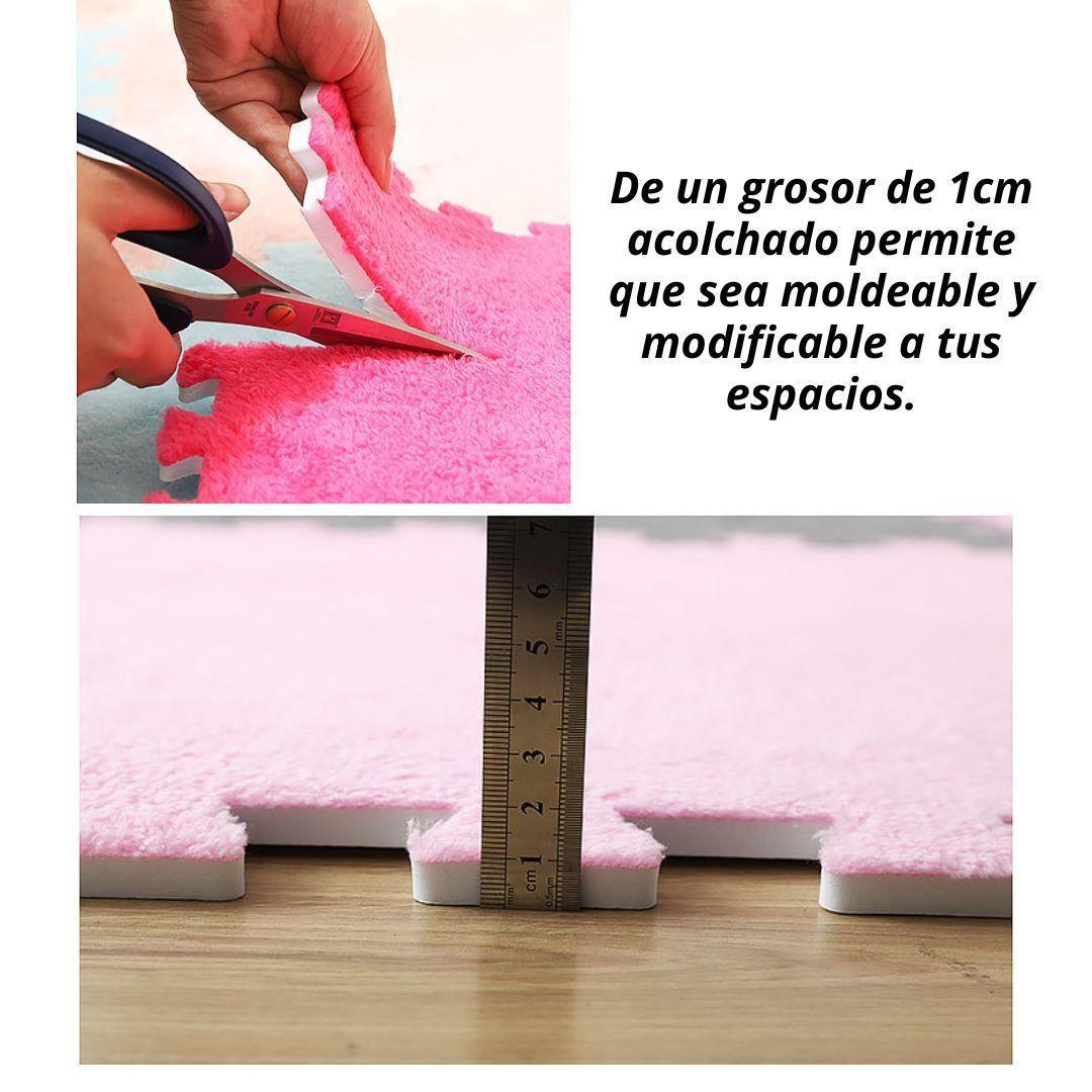 Pack 6 Alfombras Rompecabezas Felpa Shaggy 30x30 cm Armables-3