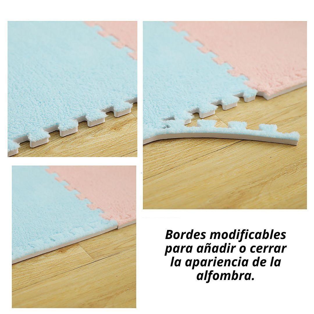Pack 6 Alfombras Rompecabezas Felpa Shaggy 30x30 cm Armables-4