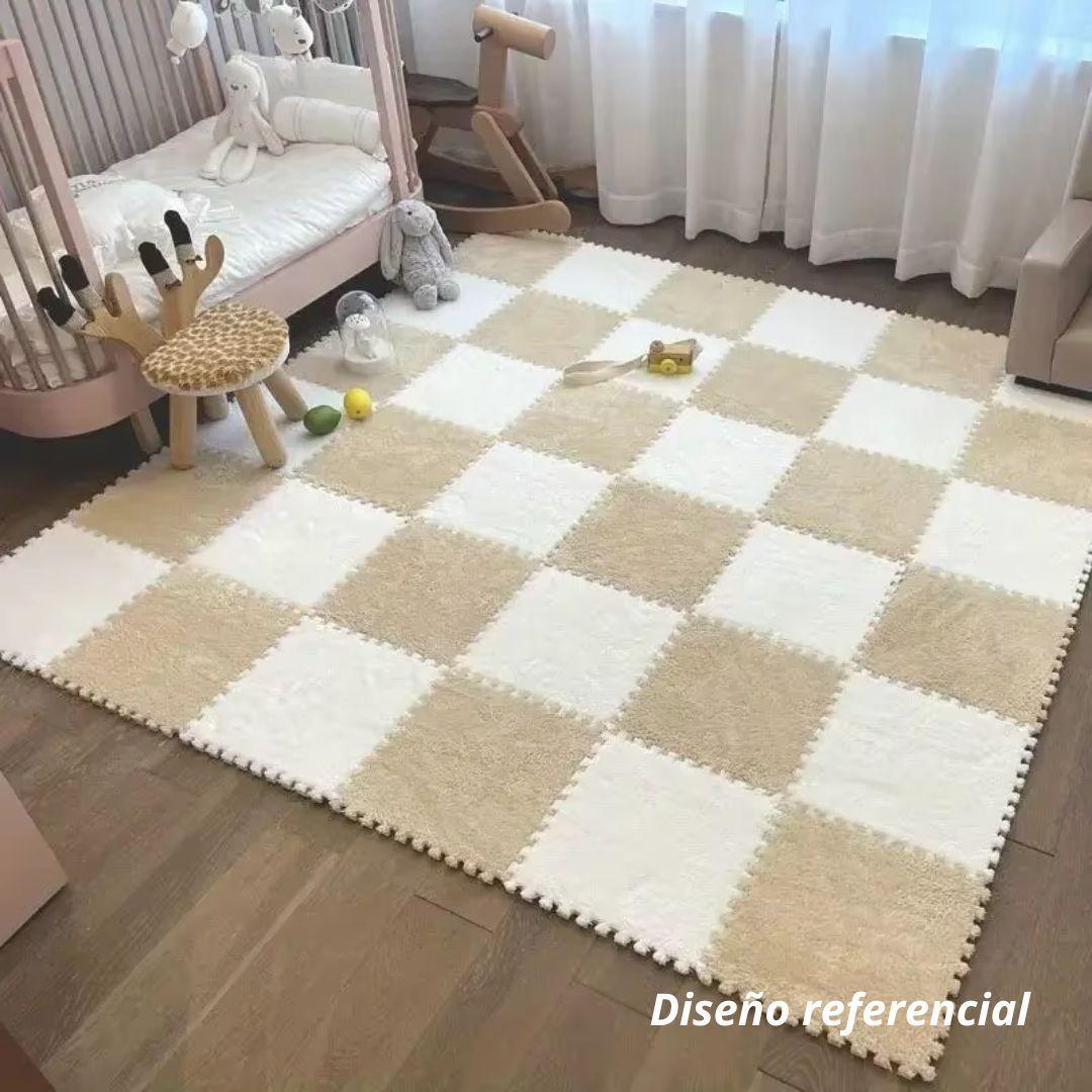 Pack 6 Alfombras Rompecabezas Felpa Shaggy 30x30 cm Armables-5