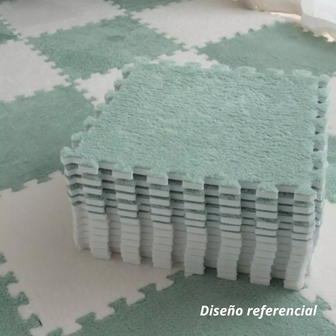 Pack 6 Alfombras Rompecabezas Felpa Shaggy 30x30 cm Armables-7