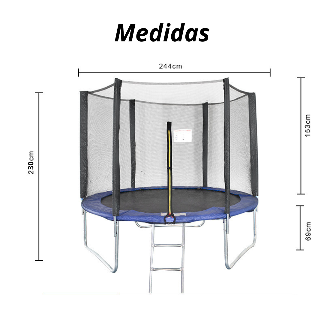 Cama Elástica Trampolín Exterior Con Malla 2.44 X 2.3 M-1