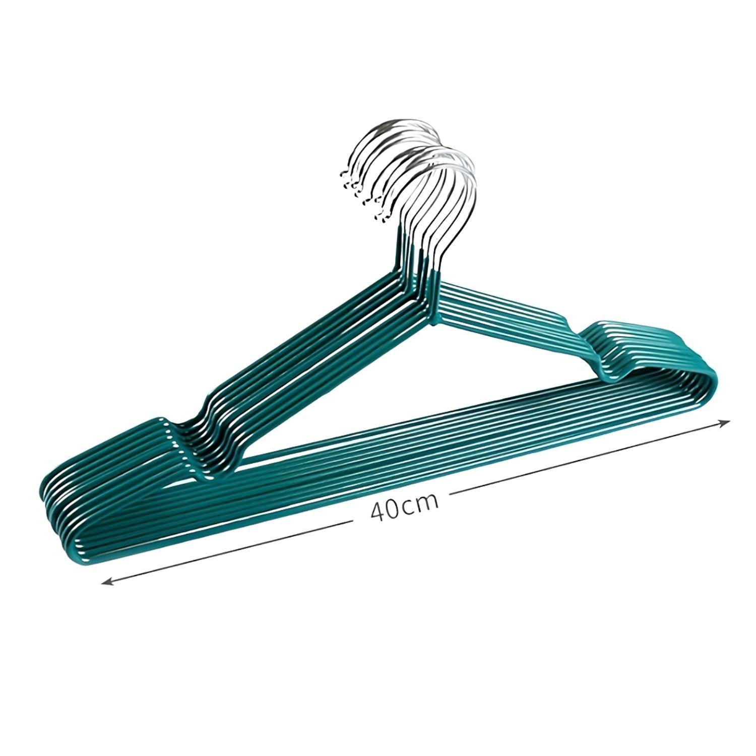 Ganchos Colgador Ropa Metálicos 10 Unidades - Verde-1