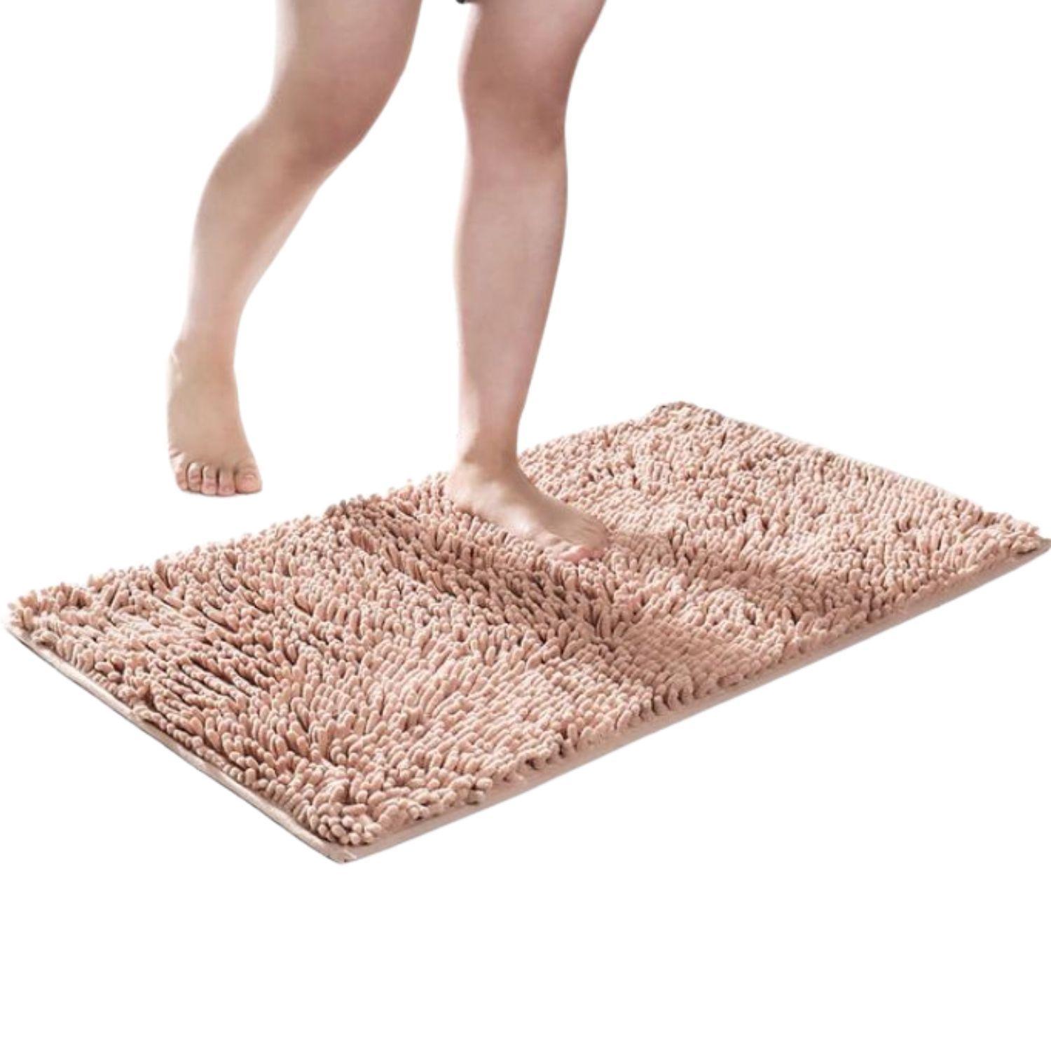 Alfombra Baño Microfibra 40 X 60 Cm Bajada Ducha Absorbente Café-0