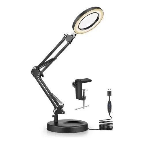Lampara Lupa De Escritorio Luz Led Lente De Aumento Con Base-1