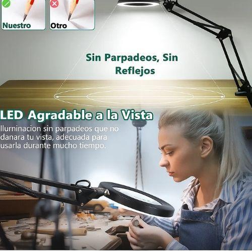 Lampara Lupa De Escritorio Luz Led Lente De Aumento Con Base-3