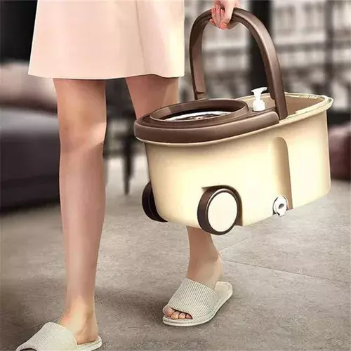 Mopa Trapeador Giratoria 360 Metalica Con Ruedas-4