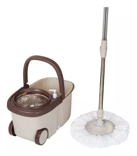 Mopa Trapeador Giratoria 360 Metalica Con Ruedas-0