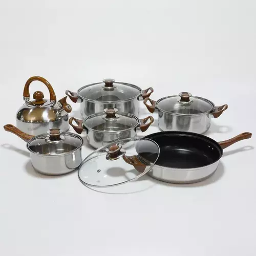 Bateria De Cocina 12 Piezas Acero Inoxidable-1
