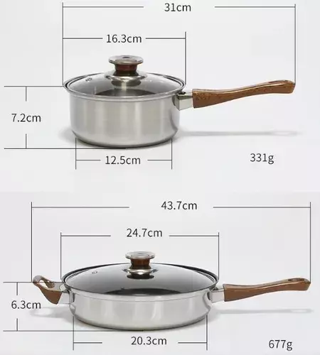 Bateria De Cocina 12 Piezas Acero Inoxidable-6
