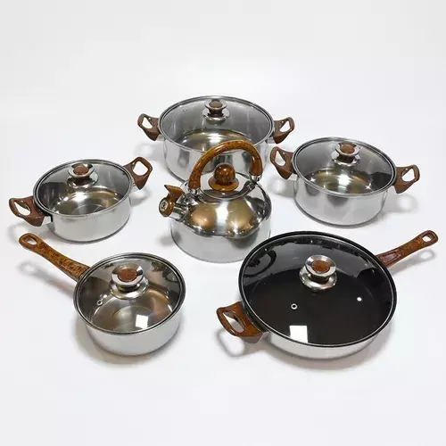 Bateria De Cocina 12 Piezas Acero Inoxidable-3