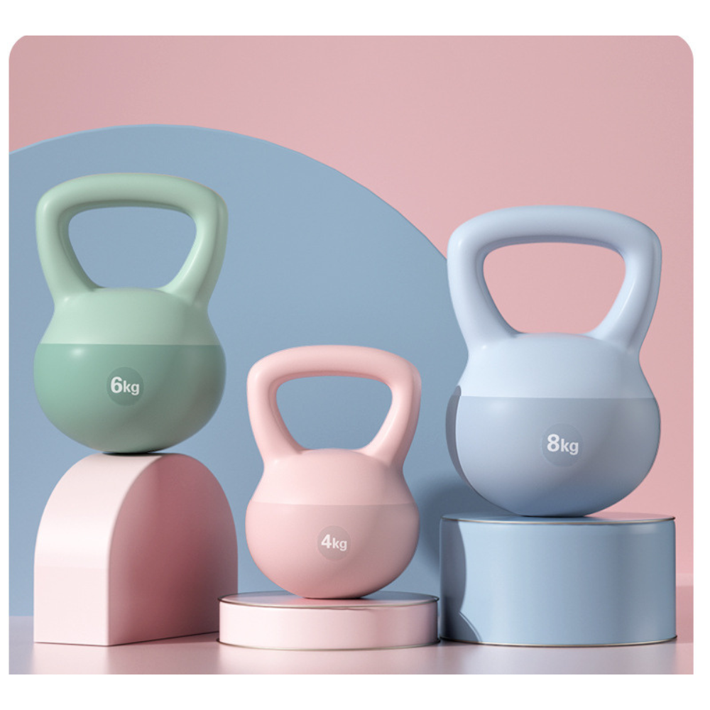 Pesa Rusa Suave Kettlebell Base De Goma Arena De Hierro 8KG-2