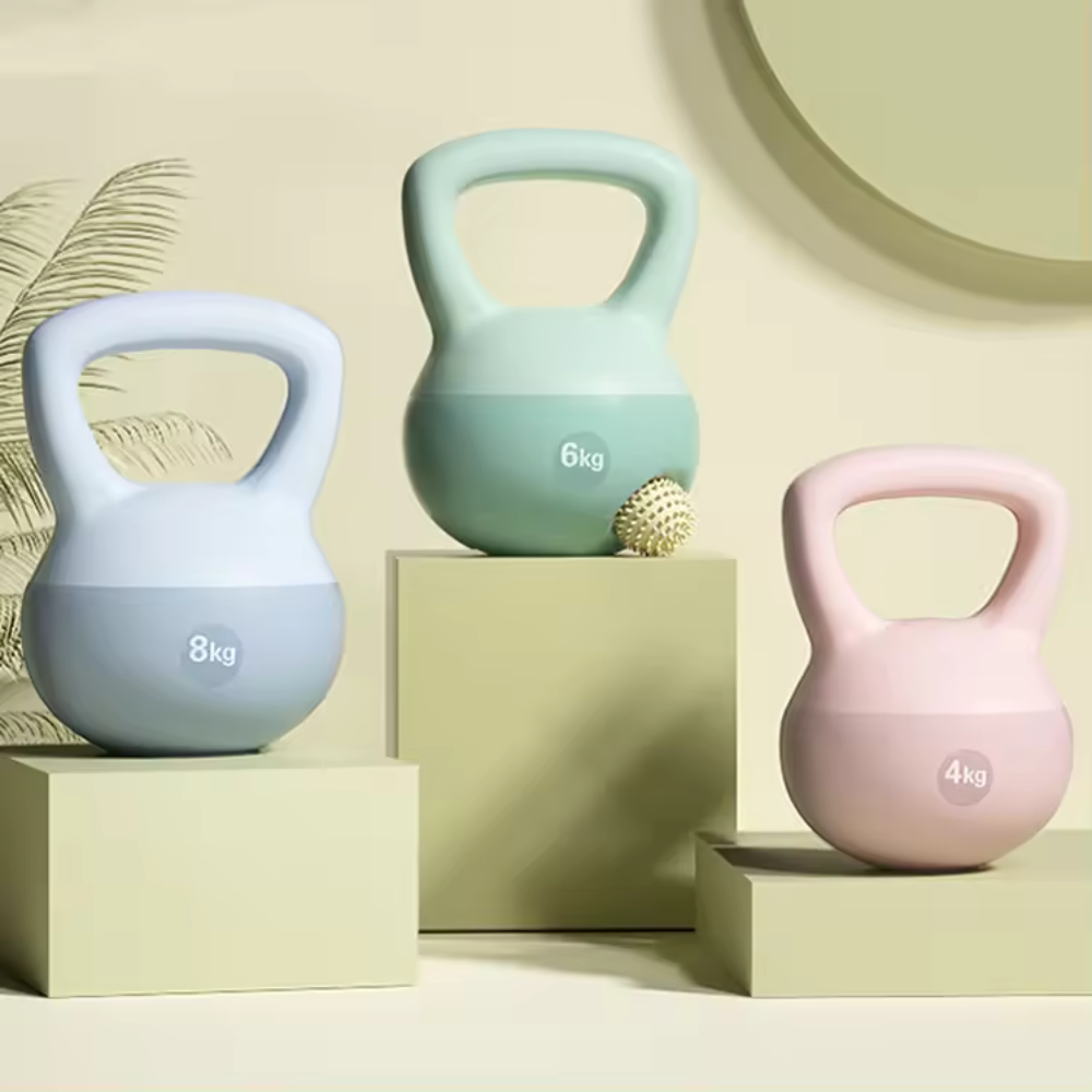 Pesa Rusa Suave Kettlebell Base De Goma Arena De Hierro 8KG-3