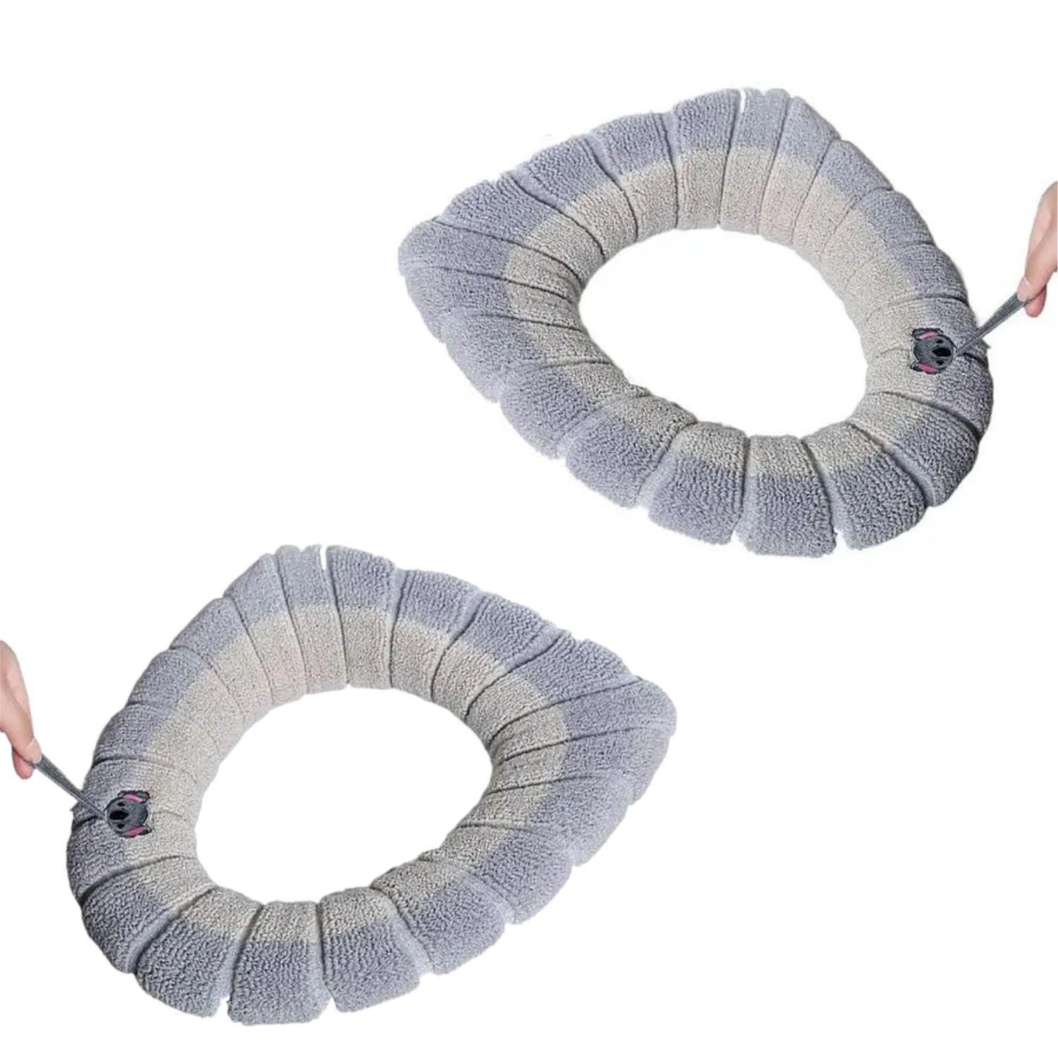 Pack 2 Fundas De Inodoro WC Felpa Lavable-0