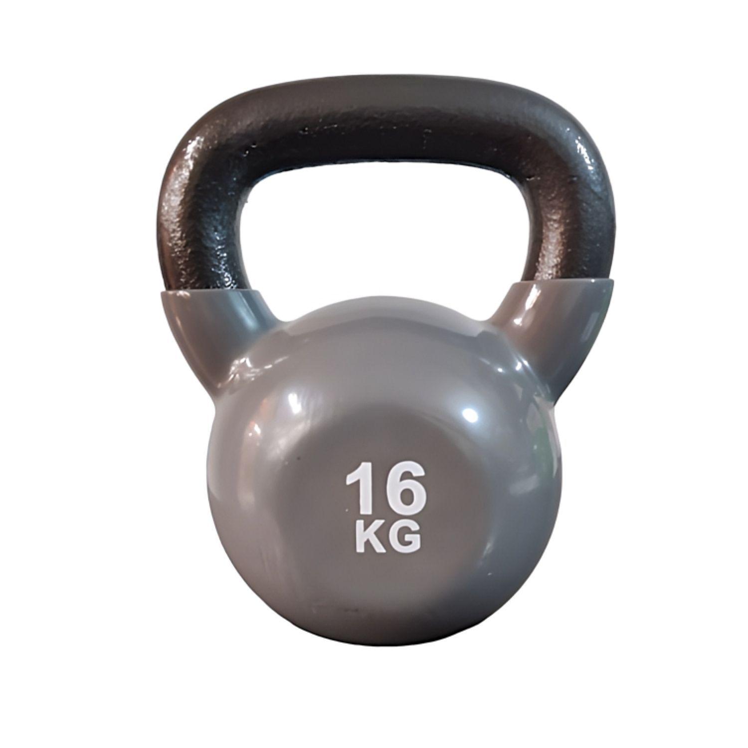 Pesa Rusa Kettlebell 16kg Acero Y Vinilo-0