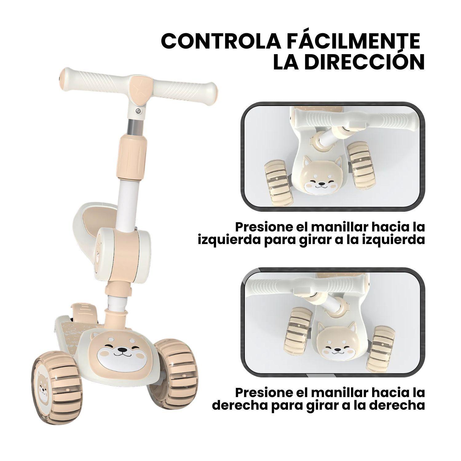 Scooter Plegable Monopatin Ajustable Con Luces LED-3