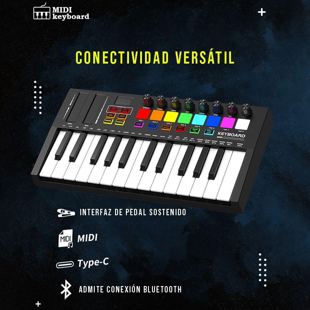 Teclado Midi 25 Teclas Controlador Musical Piano USB Crusec-5