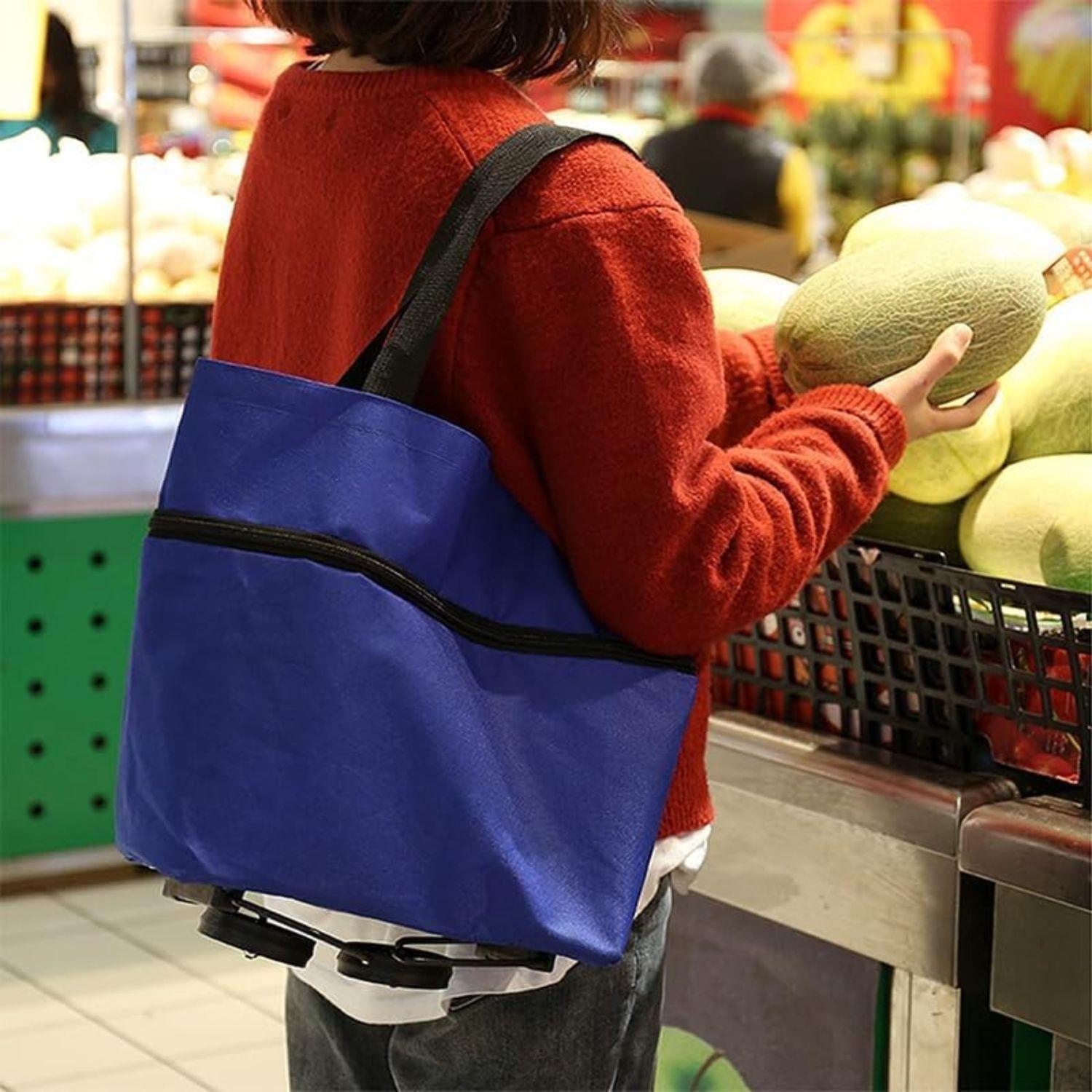 Carrito De Compras Bolsa Con Ruedas Multiusos Plegable-2