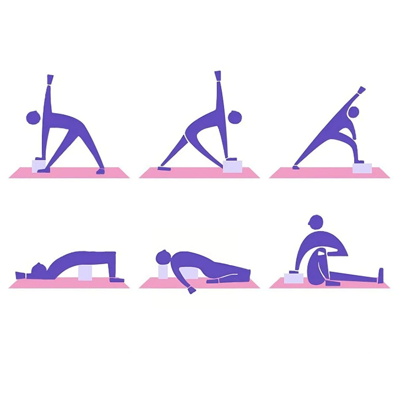 Ladrillo Bloque Goma Eva Yoga Pilates Ejercicios Soporte Morado-3
