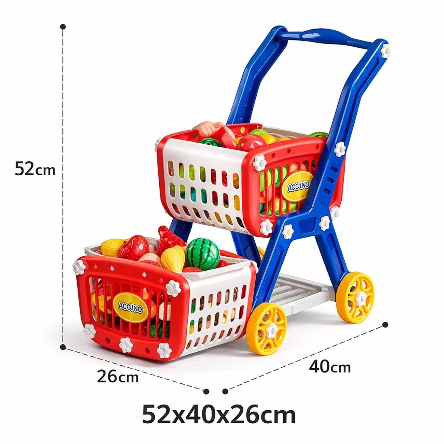 Carrito De Supermercado 2 En 1 Con Alimentos De Juguete-1