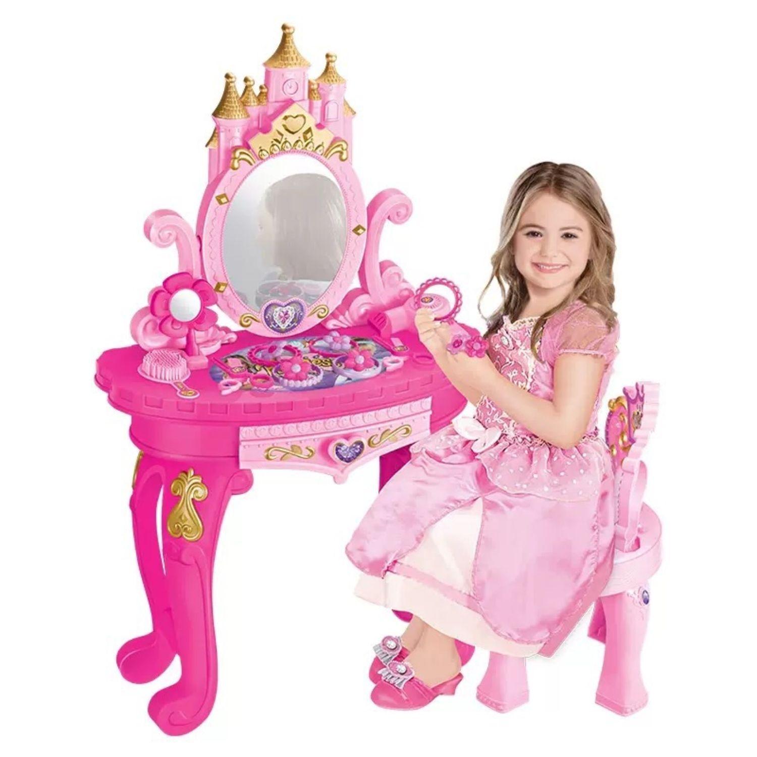 Mesa De Maquillaje Para Niñas Estilo Princesa Con Accesorios-0