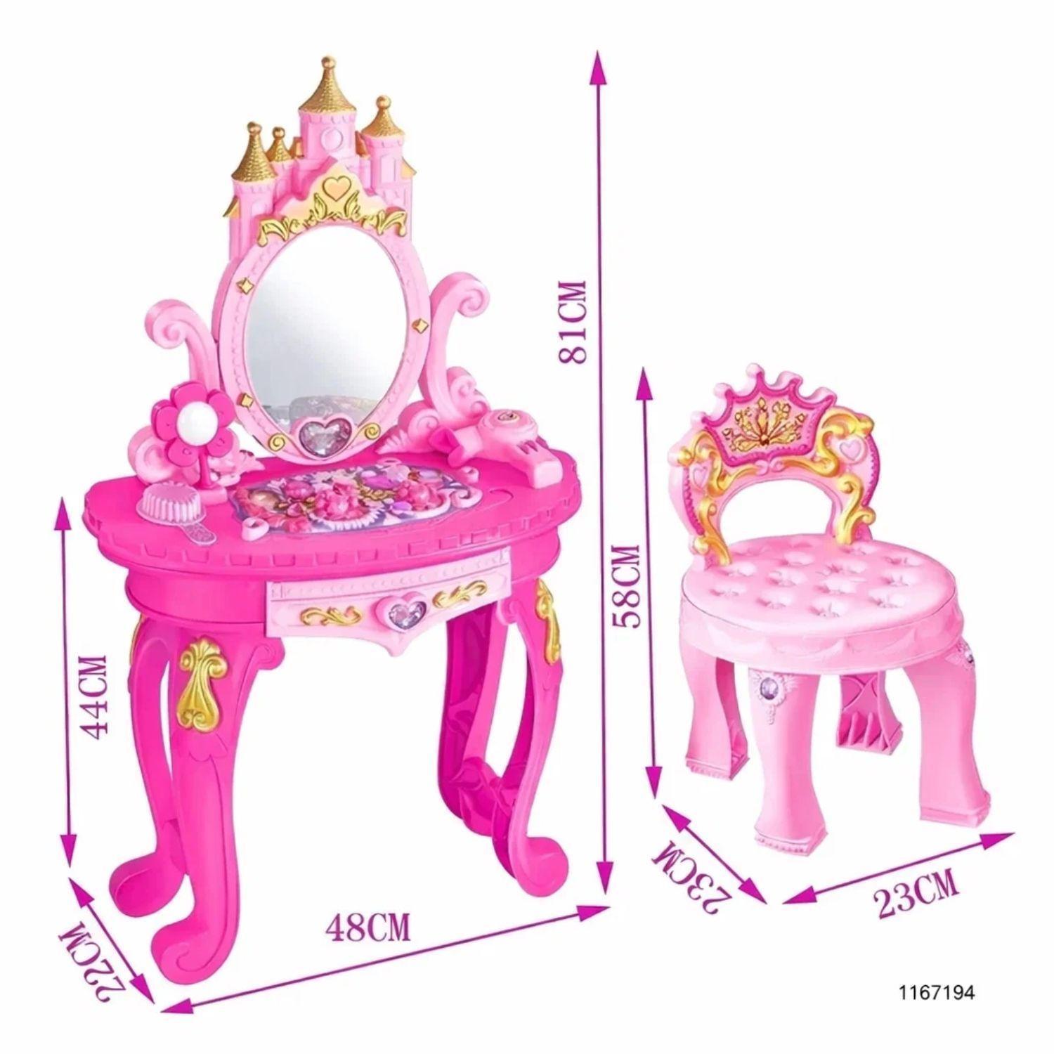 Mesa De Maquillaje Para Niñas Estilo Princesa Con Accesorios-1
