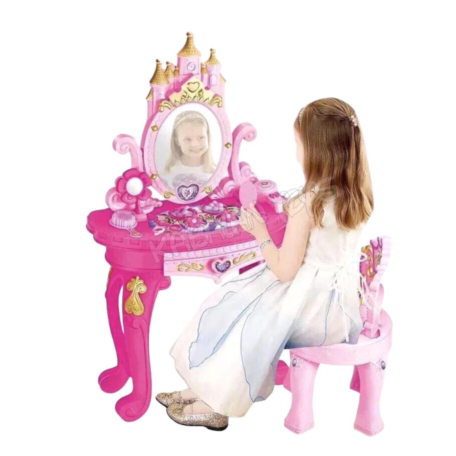 Mesa De Maquillaje Para Niñas Estilo Princesa Con Accesorios-2
