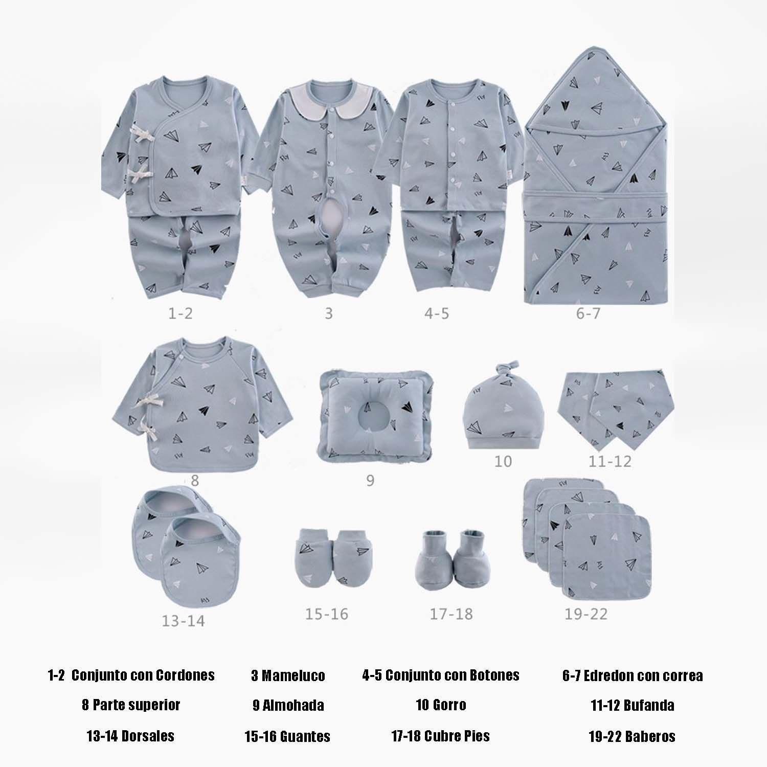 Conjunto De Ropa de Algodon Para Bebes 22 Piezas-1