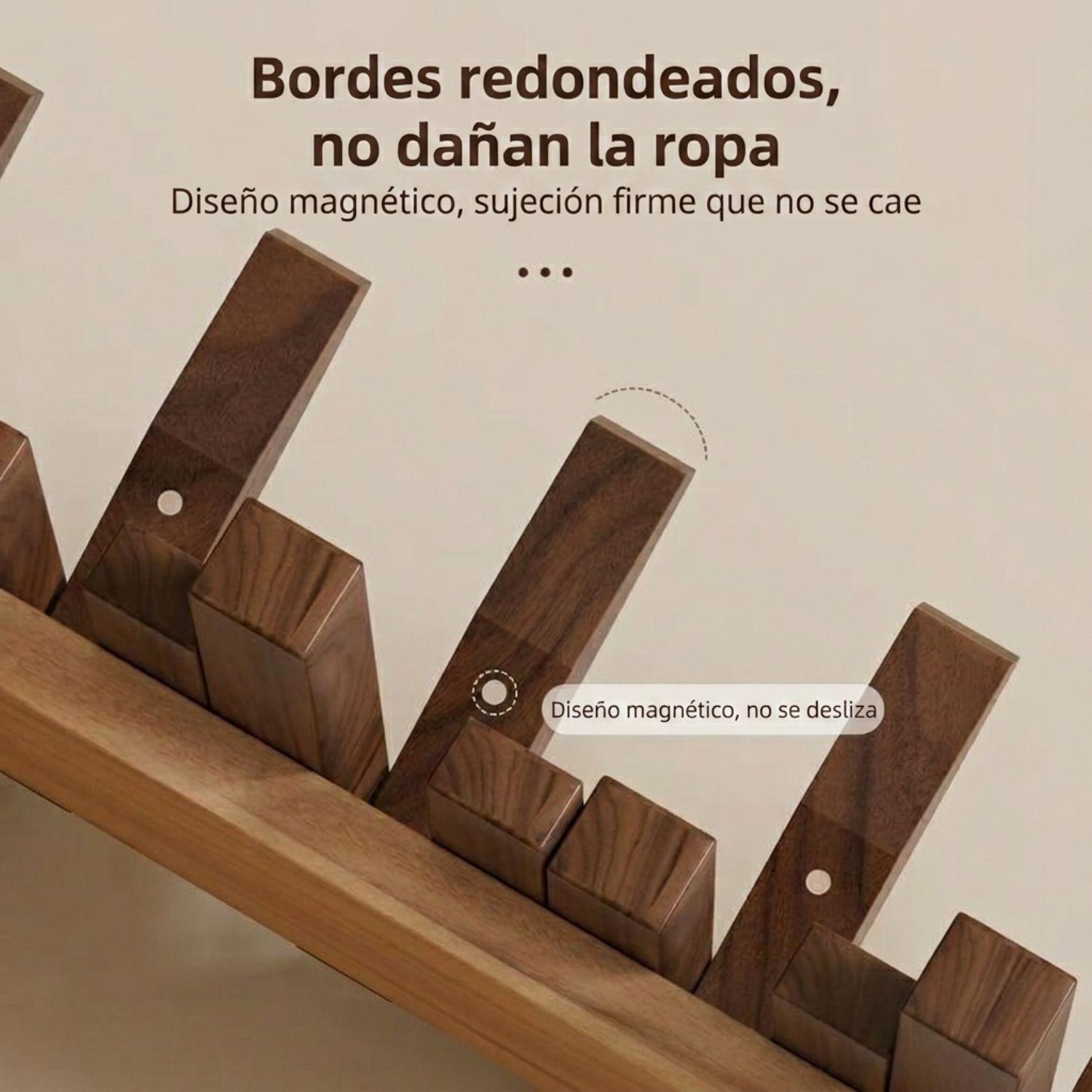 Perchero Plegable De Madera 8 Ganchos-4