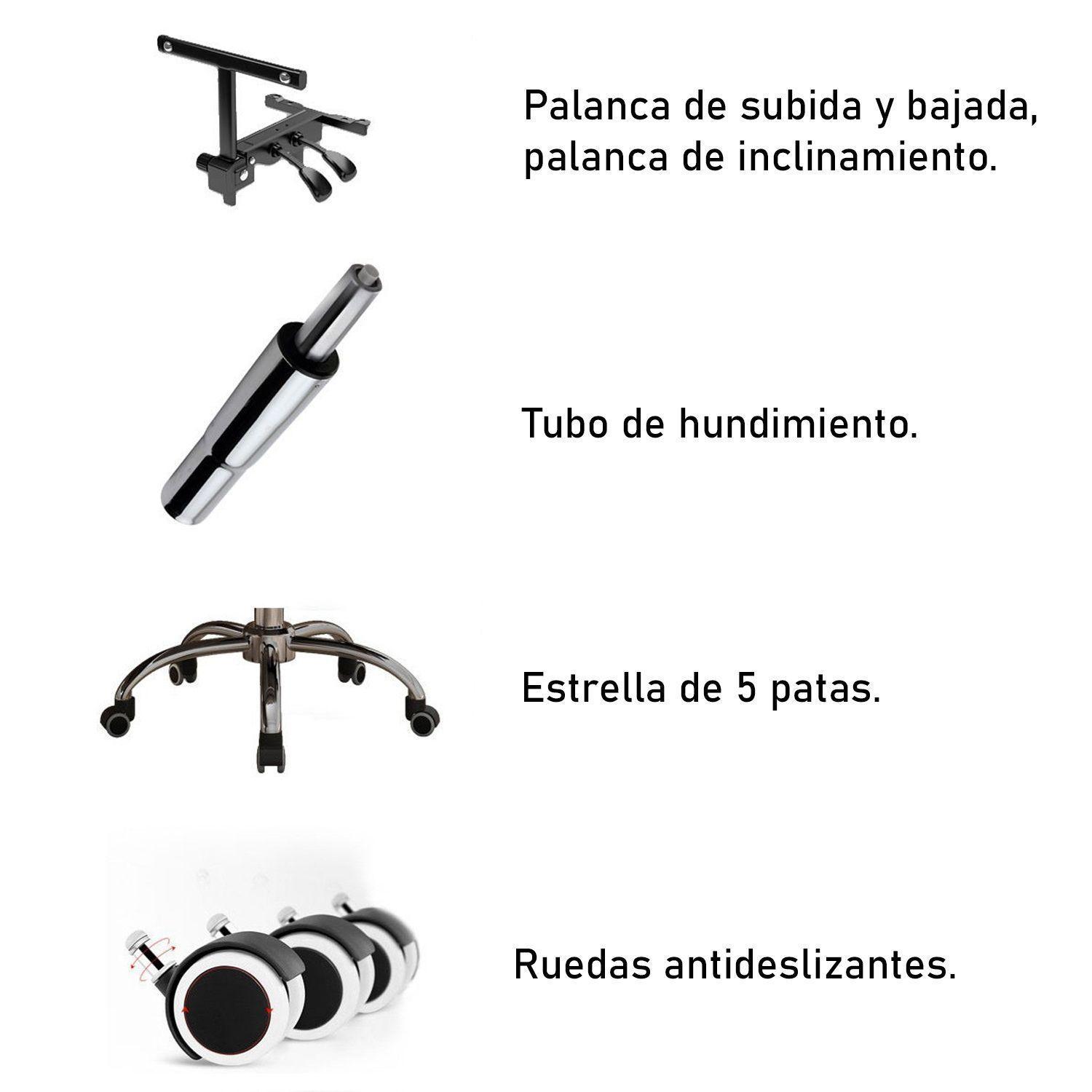 Silla Pc Negra Sillón Regulable Ejecutiva Oficina Escritorio-5