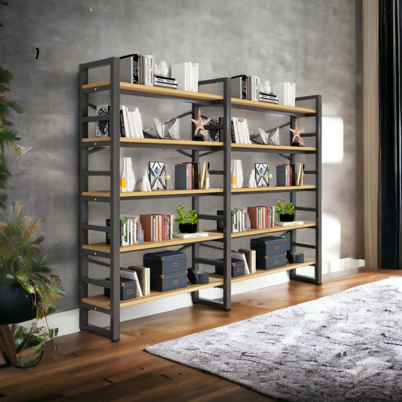 Estante Repisa Exhibidor 5 Niveles Librero Madera 140x30x182 mod 2-1