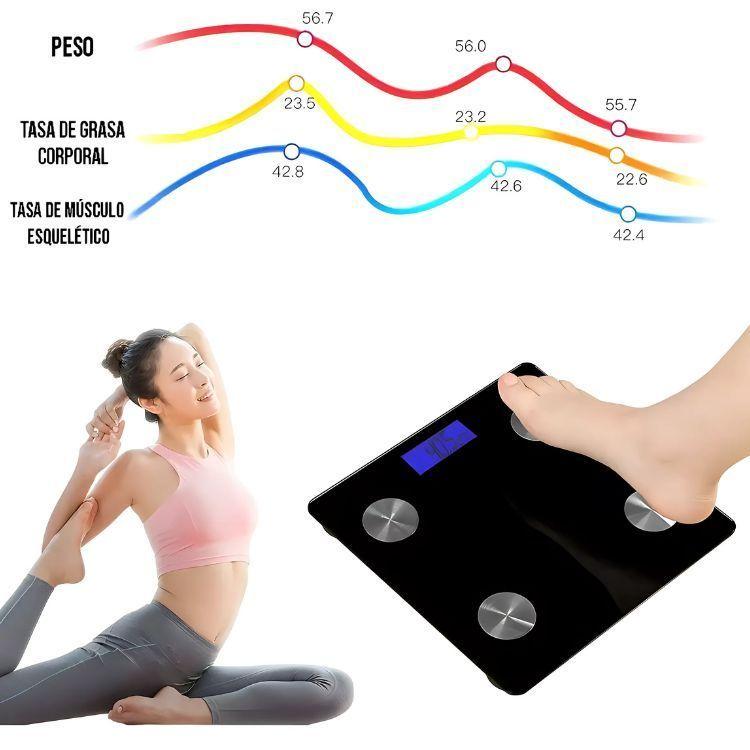 Balanza Pesa Baño Usb Digital Bluetooth Recargable 180kg-4