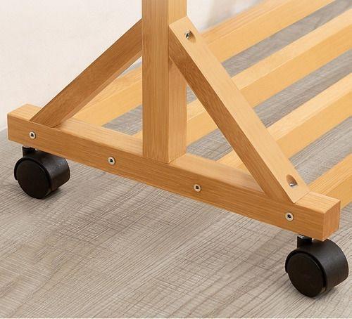 Perchero 100 Cm De Bamboo Con Ruedas Organizador-3