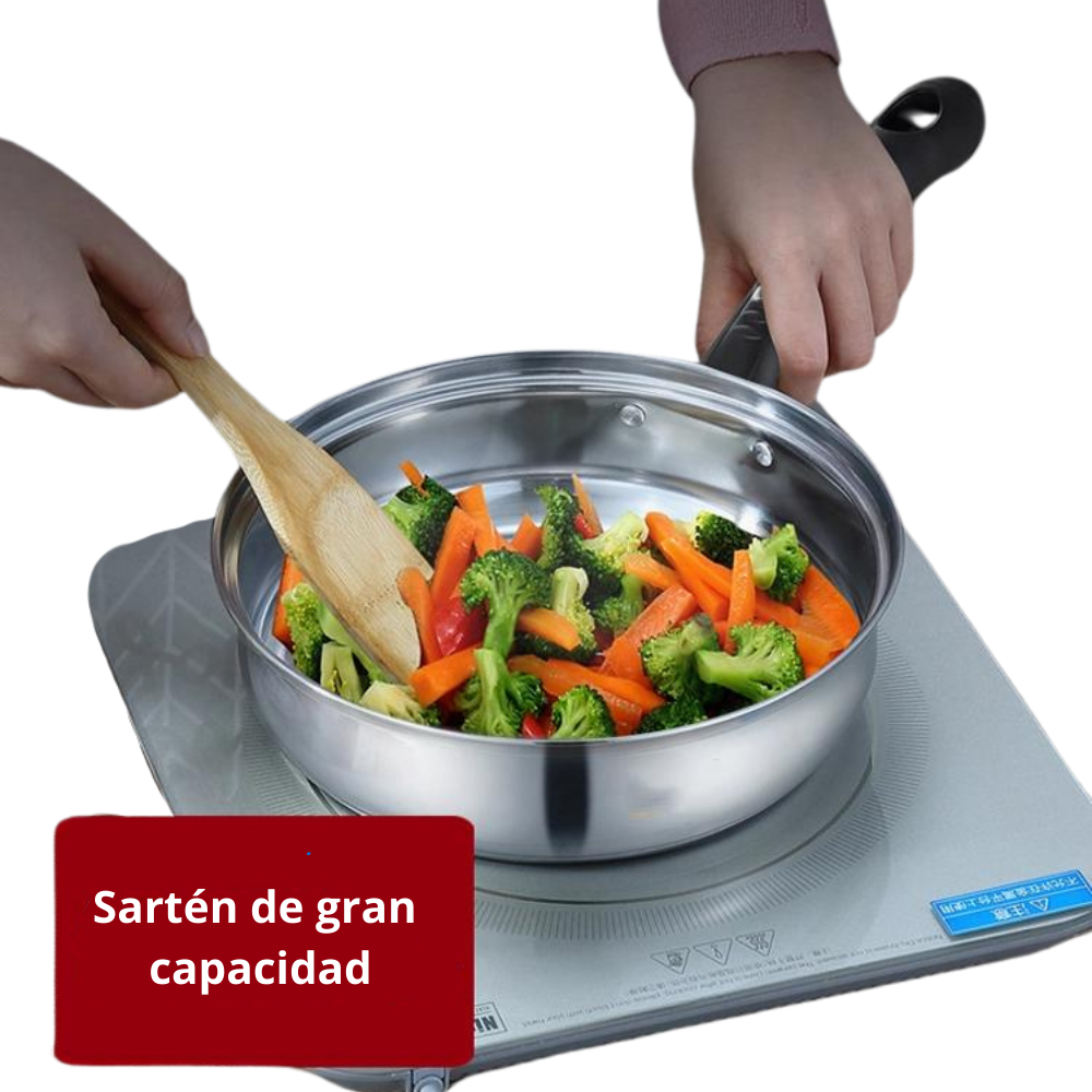 Juego De Ollas Y Sartén Batería 5 Pcs Cocina Inoxidable-3