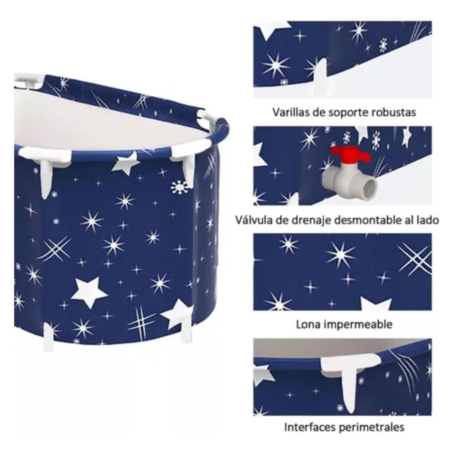 Bañera Plegable Adultos Niños 120x55CM Spa Portatil-3