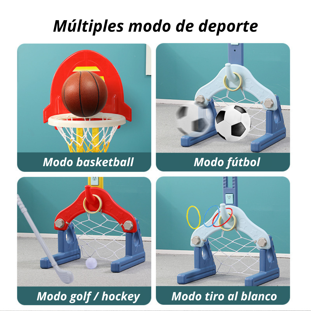Aro De Basketball Infantil Torre Multisuso 4 En 1 Ajustable-1