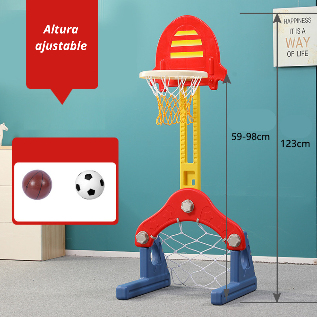 Aro De Basketball Infantil Torre Multisuso 4 En 1 Ajustable-2