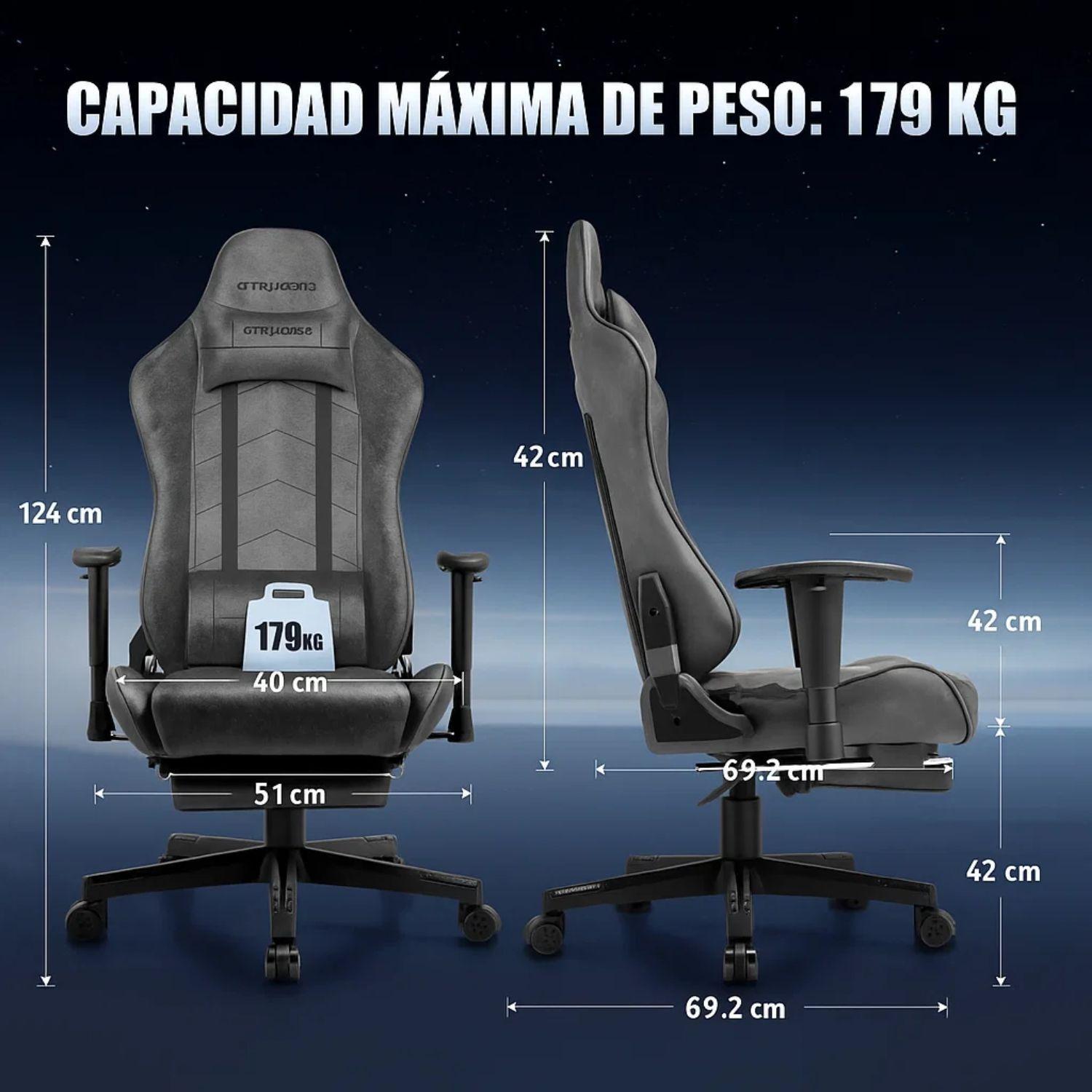 Silla Gamer Ergonómica Con Reposapiés Reclinable Profesional-1