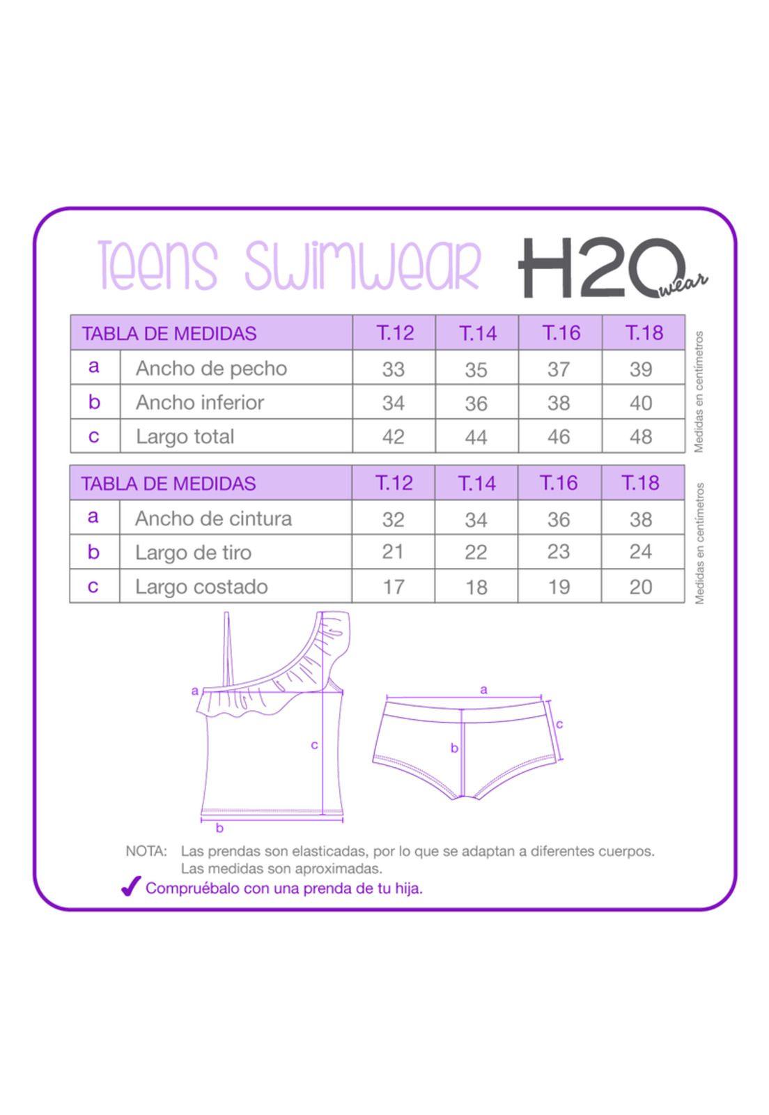 Traje de Baño Niña Teens Tankini UV30+ Hombro H2O Wear-2