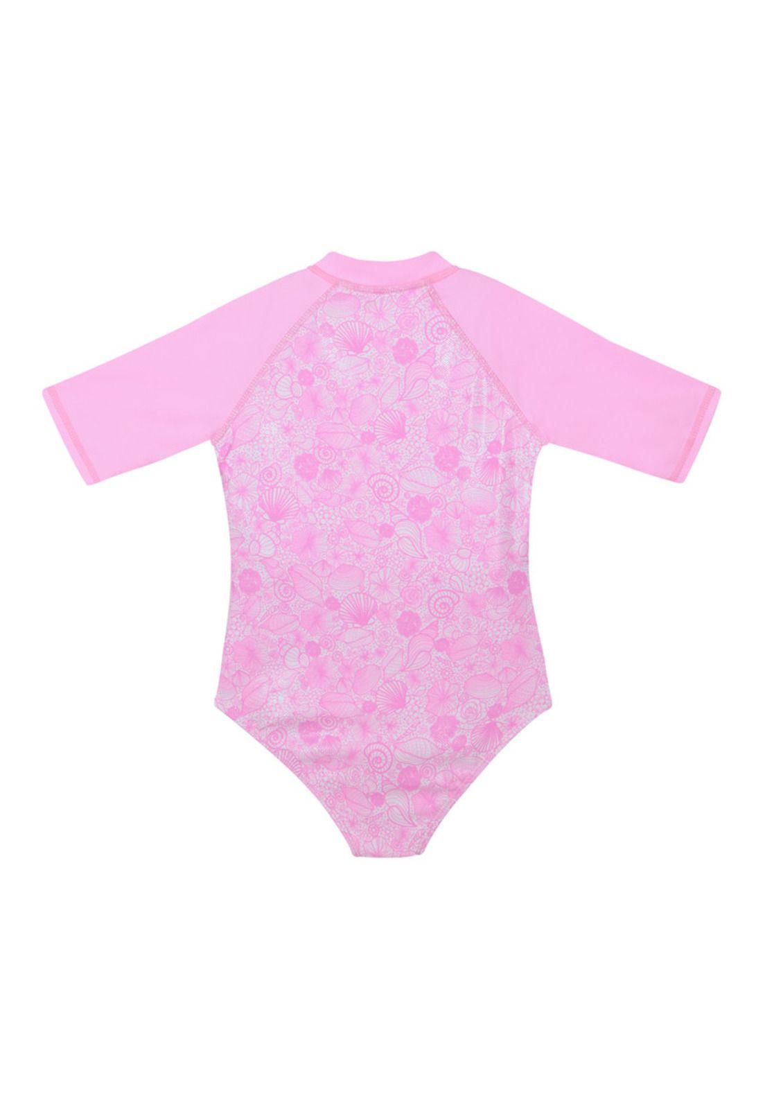 Traje de Baño Niña Manga Larga UV30+ H2O Wear Fucsia-1