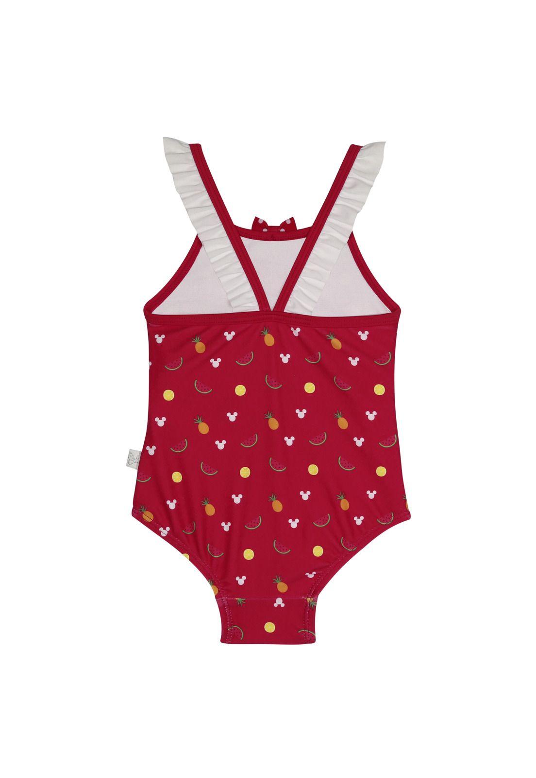 Traje de Baño Bebe Niña Disney Minnie Rojo Amaranto-1