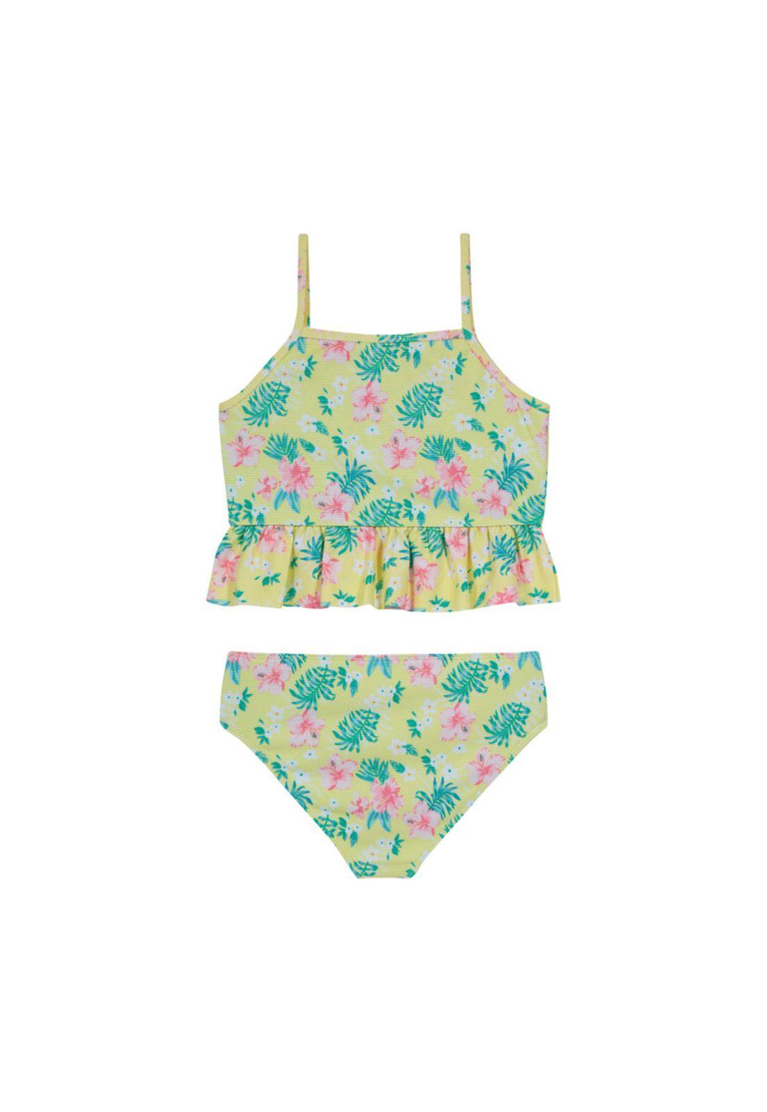 Niña Tankini Textura Estampado H2O Wear UV+30  Amarillo-1