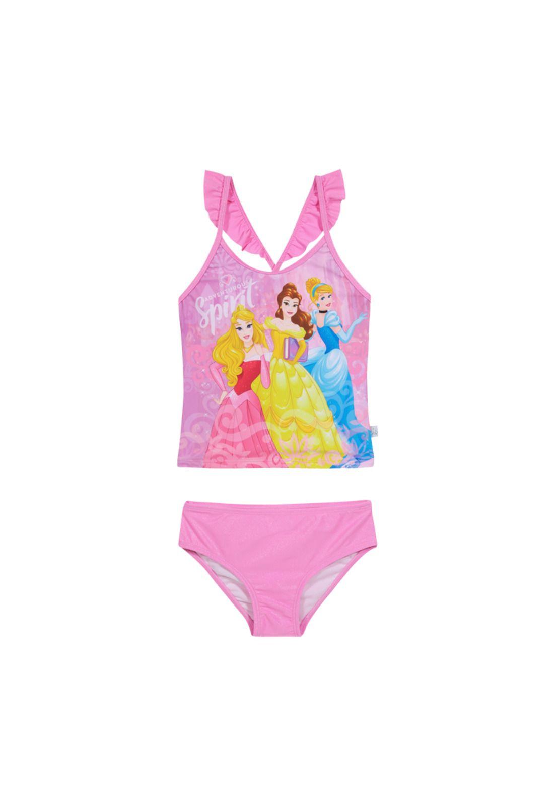Traje de Baño Niña Tankini Disney Princesas Rosa-1