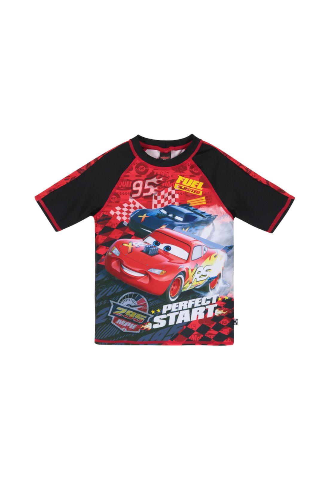 Polera Niño Manga Corta UV 50 Rojo Disney Cars-0