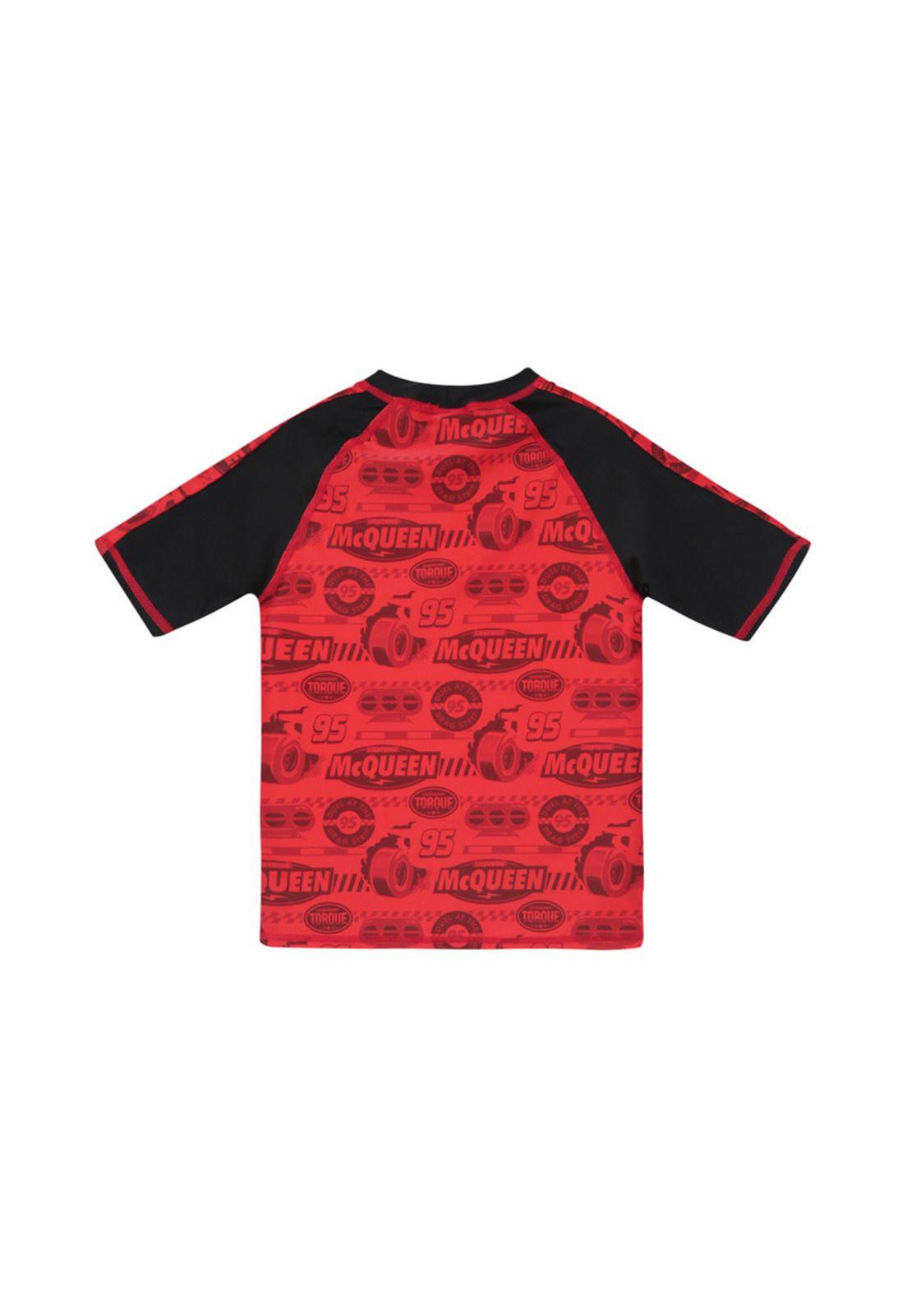 Polera Niño Manga Corta UV 50 Rojo Disney Cars-1